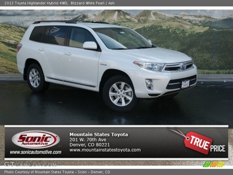 Blizzard White Pearl / Ash 2013 Toyota Highlander Hybrid 4WD