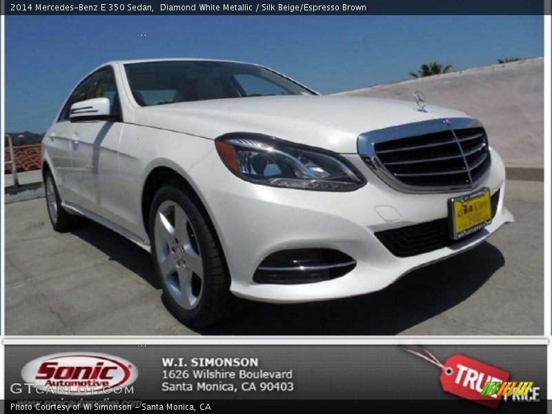 Diamond White Metallic / Silk Beige/Espresso Brown 2014 Mercedes-Benz E 350 Sedan