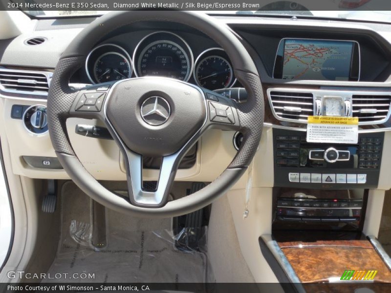 Diamond White Metallic / Silk Beige/Espresso Brown 2014 Mercedes-Benz E 350 Sedan