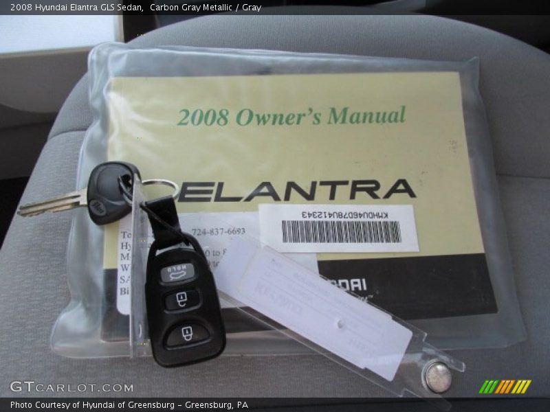 Carbon Gray Metallic / Gray 2008 Hyundai Elantra GLS Sedan
