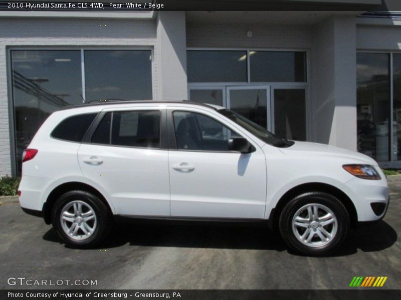 Pearl White / Beige 2010 Hyundai Santa Fe GLS 4WD