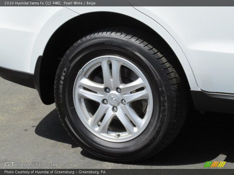 Pearl White / Beige 2010 Hyundai Santa Fe GLS 4WD