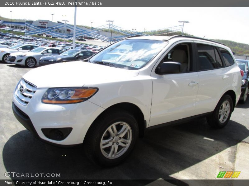 Pearl White / Beige 2010 Hyundai Santa Fe GLS 4WD