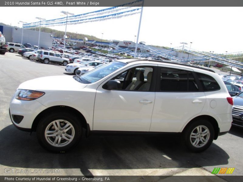 Pearl White / Beige 2010 Hyundai Santa Fe GLS 4WD