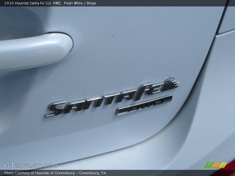 Pearl White / Beige 2010 Hyundai Santa Fe GLS 4WD