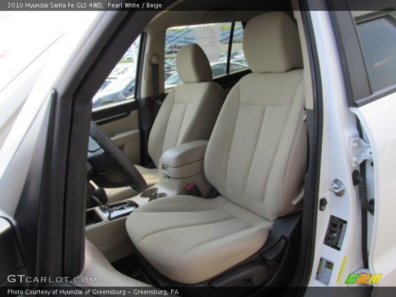 Pearl White / Beige 2010 Hyundai Santa Fe GLS 4WD