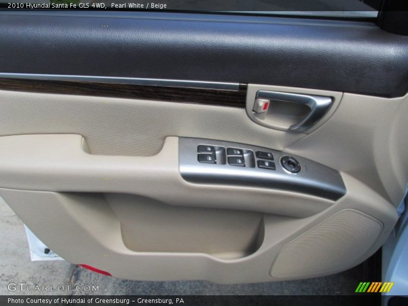 Pearl White / Beige 2010 Hyundai Santa Fe GLS 4WD