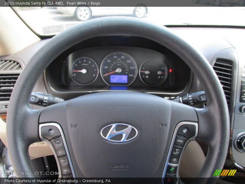Pearl White / Beige 2010 Hyundai Santa Fe GLS 4WD