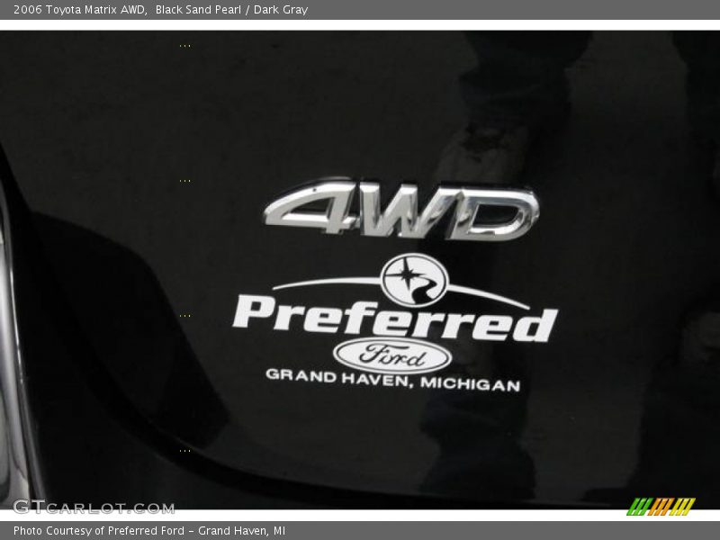 Black Sand Pearl / Dark Gray 2006 Toyota Matrix AWD