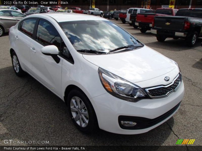 Clear White / Black 2013 Kia Rio EX Sedan