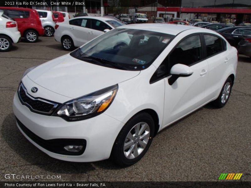 Clear White / Black 2013 Kia Rio EX Sedan