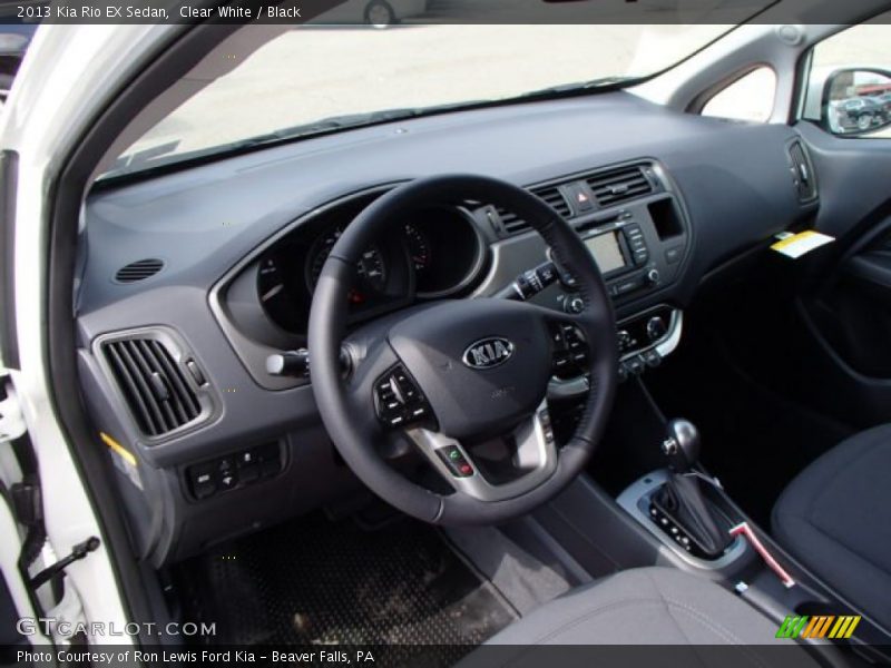 Clear White / Black 2013 Kia Rio EX Sedan