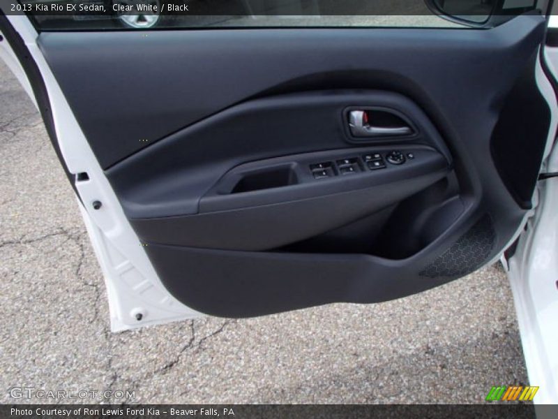 Clear White / Black 2013 Kia Rio EX Sedan