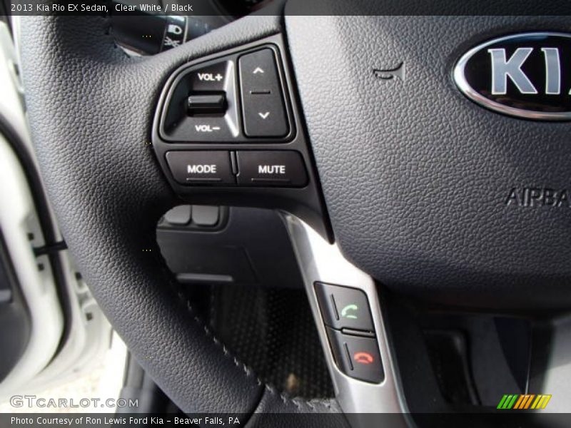 Clear White / Black 2013 Kia Rio EX Sedan