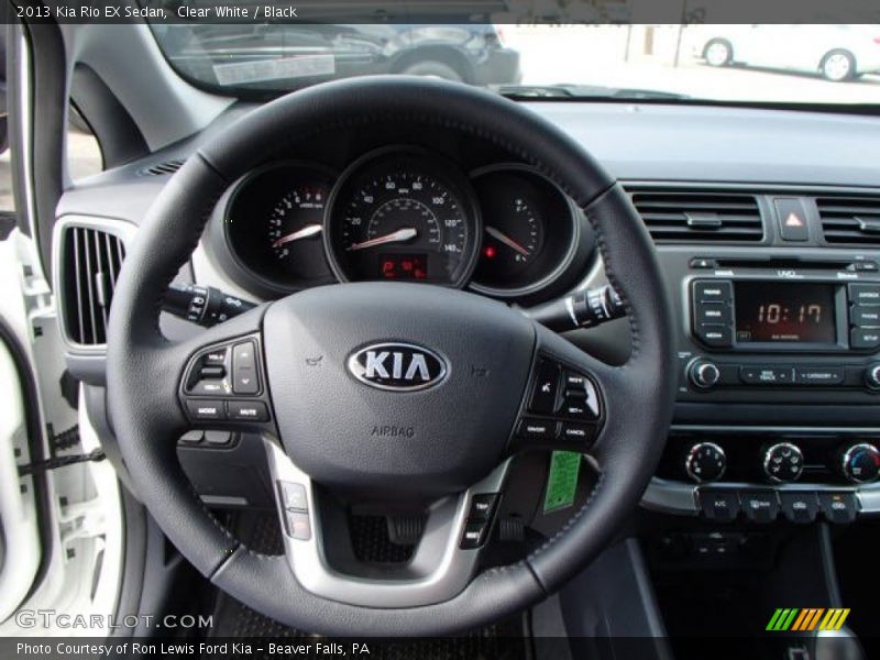 Clear White / Black 2013 Kia Rio EX Sedan