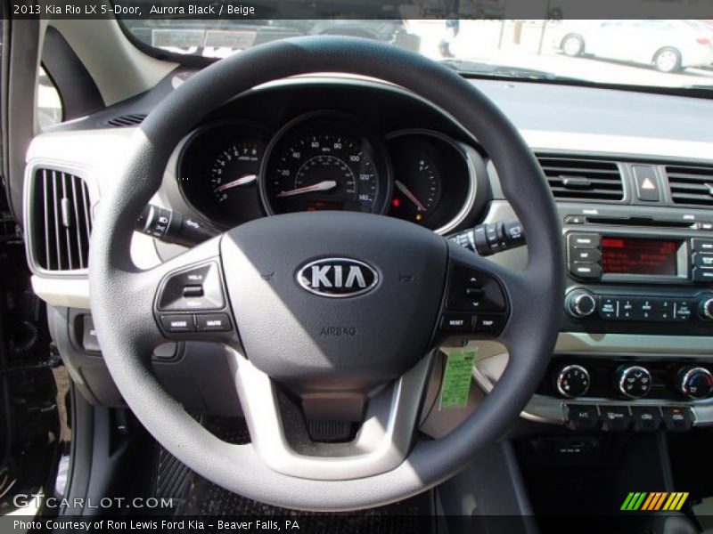 Aurora Black / Beige 2013 Kia Rio LX 5-Door