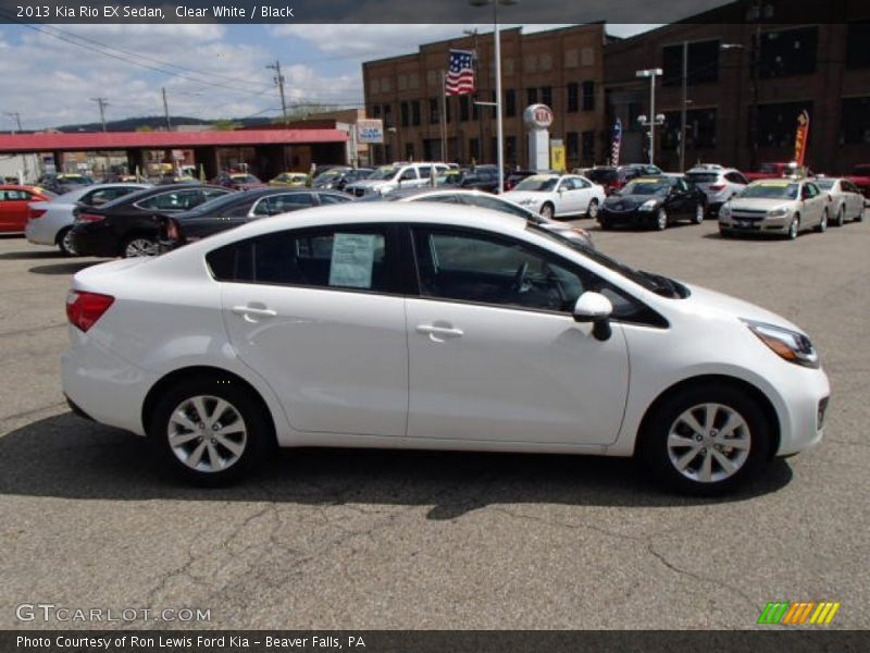 Clear White / Black 2013 Kia Rio EX Sedan