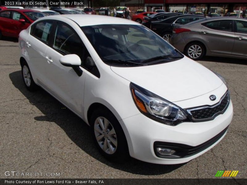 Clear White / Black 2013 Kia Rio EX Sedan