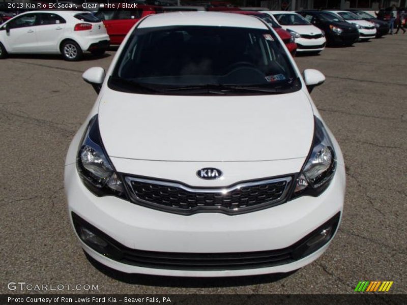 Clear White / Black 2013 Kia Rio EX Sedan