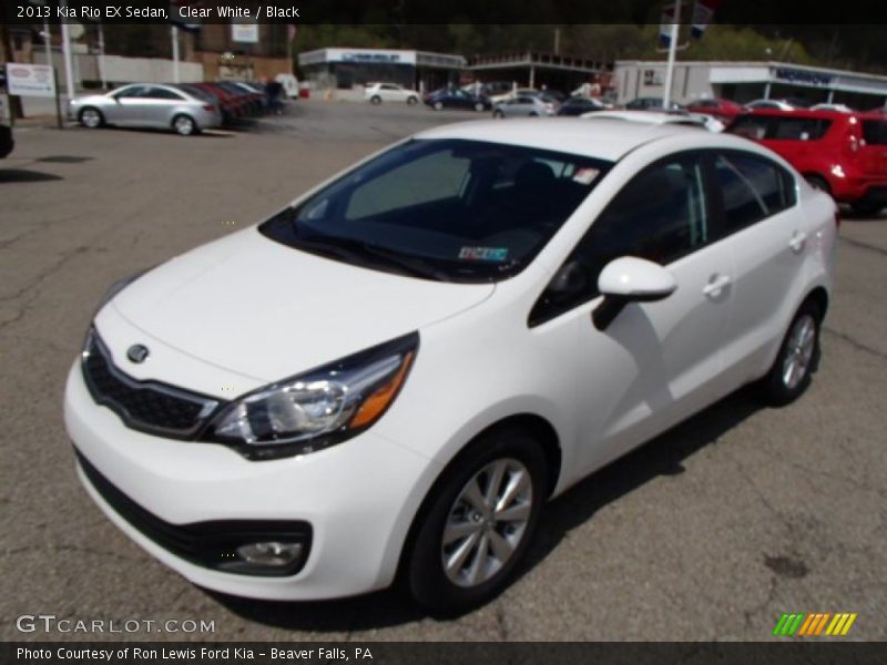 Clear White / Black 2013 Kia Rio EX Sedan