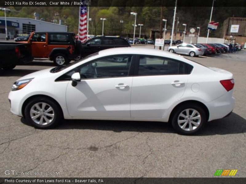 Clear White / Black 2013 Kia Rio EX Sedan
