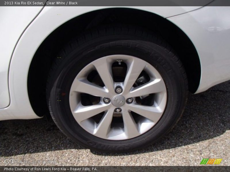 Clear White / Black 2013 Kia Rio EX Sedan
