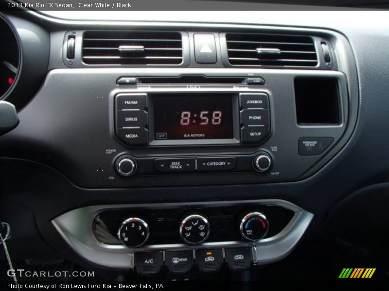 Clear White / Black 2013 Kia Rio EX Sedan