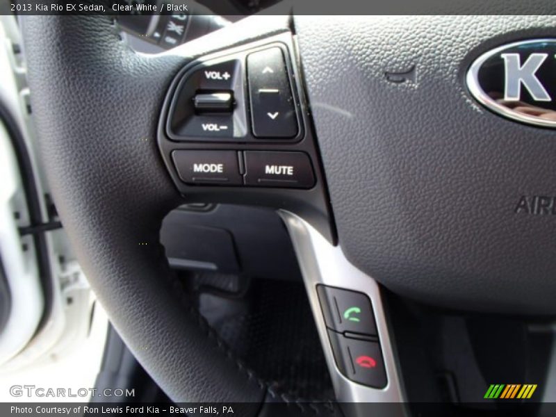 Clear White / Black 2013 Kia Rio EX Sedan
