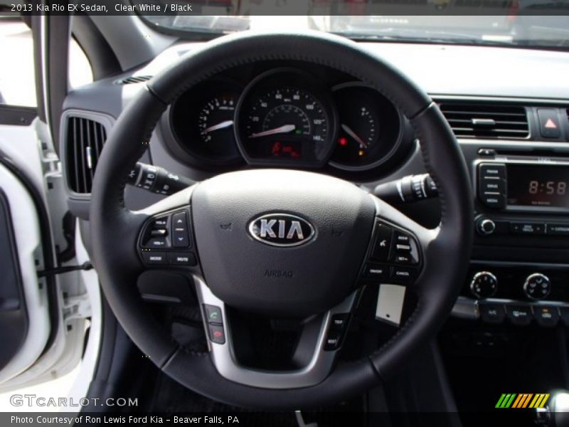 Clear White / Black 2013 Kia Rio EX Sedan