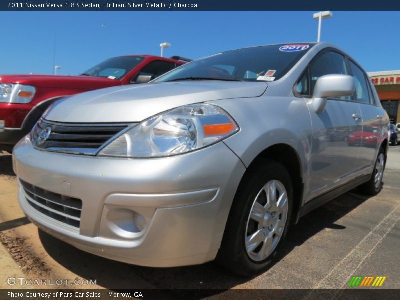 Brilliant Silver Metallic / Charcoal 2011 Nissan Versa 1.8 S Sedan