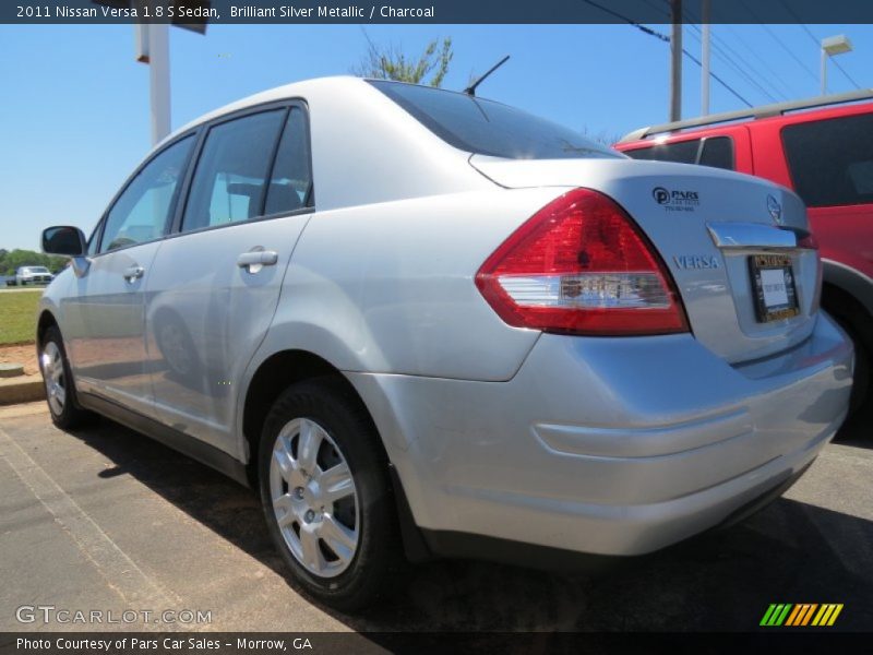 Brilliant Silver Metallic / Charcoal 2011 Nissan Versa 1.8 S Sedan