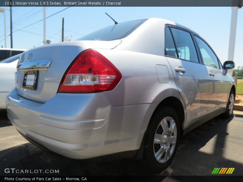 Brilliant Silver Metallic / Charcoal 2011 Nissan Versa 1.8 S Sedan