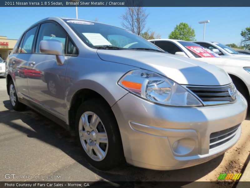 Brilliant Silver Metallic / Charcoal 2011 Nissan Versa 1.8 S Sedan