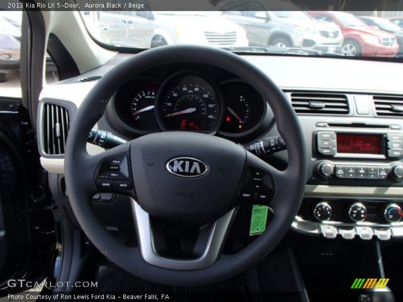 Aurora Black / Beige 2013 Kia Rio LX 5-Door