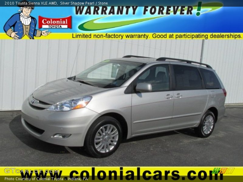 Silver Shadow Pearl / Stone 2010 Toyota Sienna XLE AWD