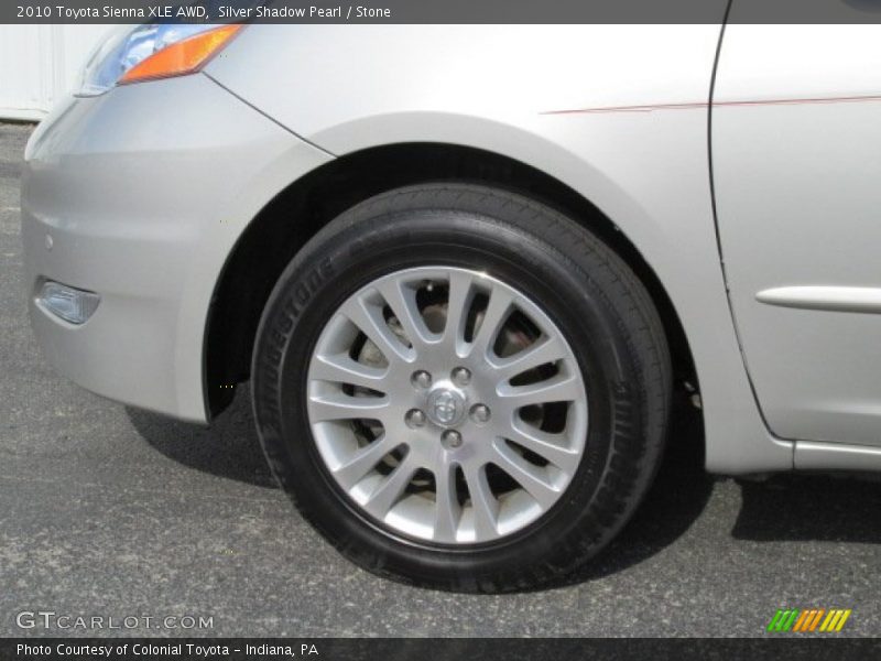 Silver Shadow Pearl / Stone 2010 Toyota Sienna XLE AWD