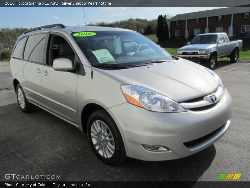 Silver Shadow Pearl / Stone 2010 Toyota Sienna XLE AWD