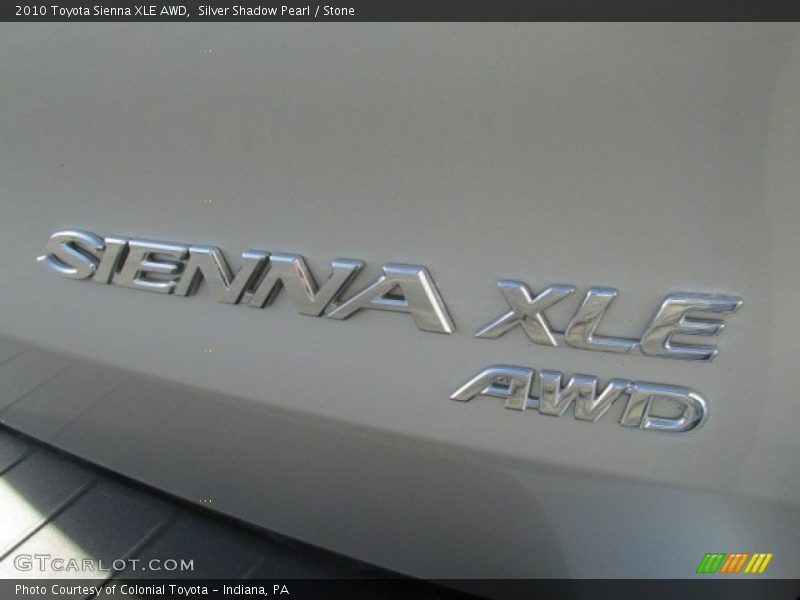Silver Shadow Pearl / Stone 2010 Toyota Sienna XLE AWD