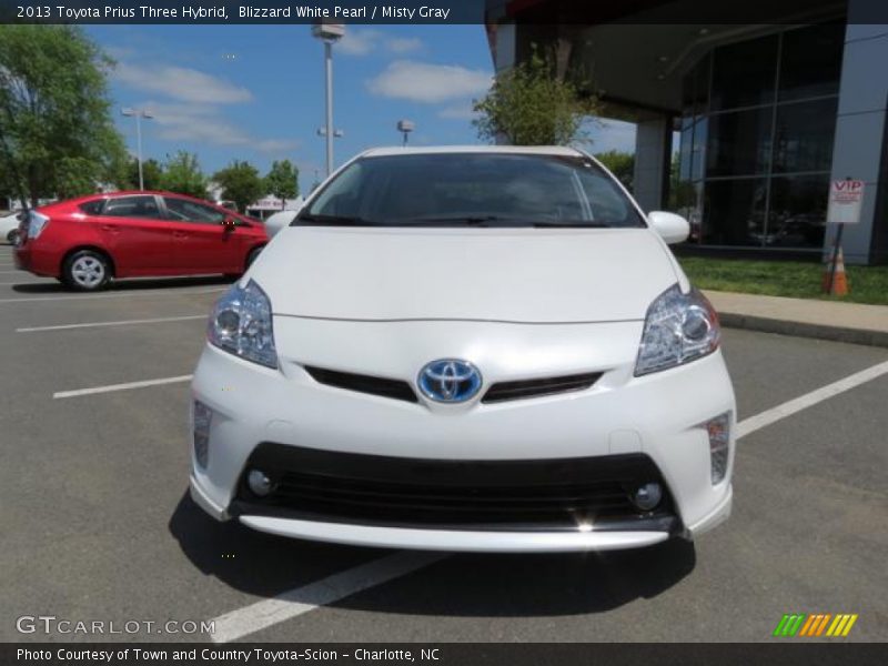 Blizzard White Pearl / Misty Gray 2013 Toyota Prius Three Hybrid