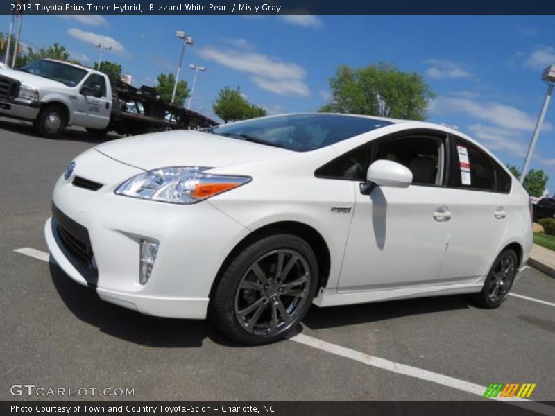 Blizzard White Pearl / Misty Gray 2013 Toyota Prius Three Hybrid