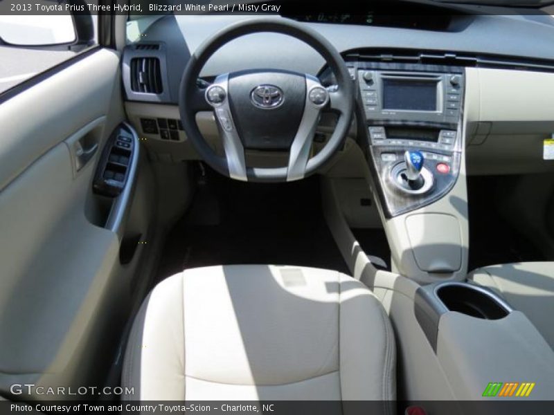 Blizzard White Pearl / Misty Gray 2013 Toyota Prius Three Hybrid