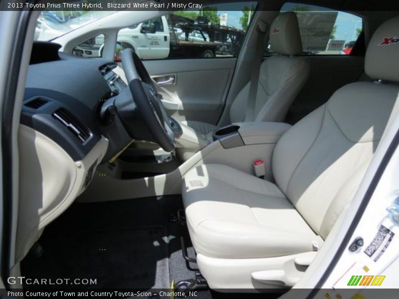 Blizzard White Pearl / Misty Gray 2013 Toyota Prius Three Hybrid