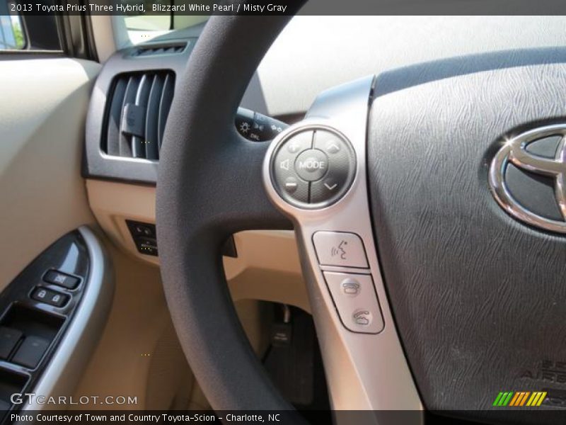 Blizzard White Pearl / Misty Gray 2013 Toyota Prius Three Hybrid