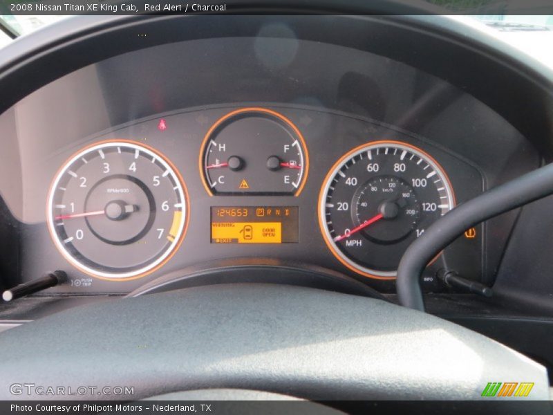 Red Alert / Charcoal 2008 Nissan Titan XE King Cab