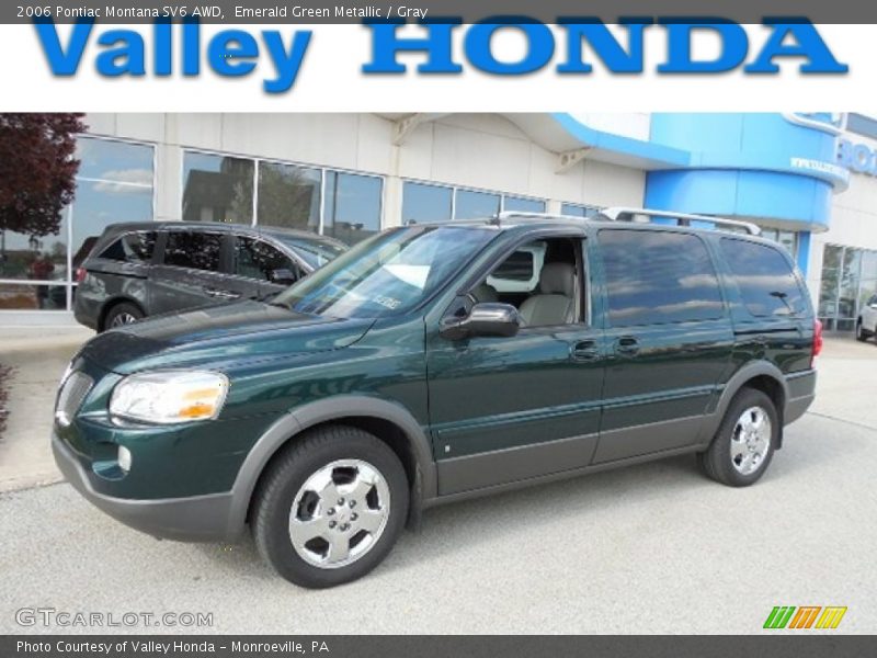 Emerald Green Metallic / Gray 2006 Pontiac Montana SV6 AWD