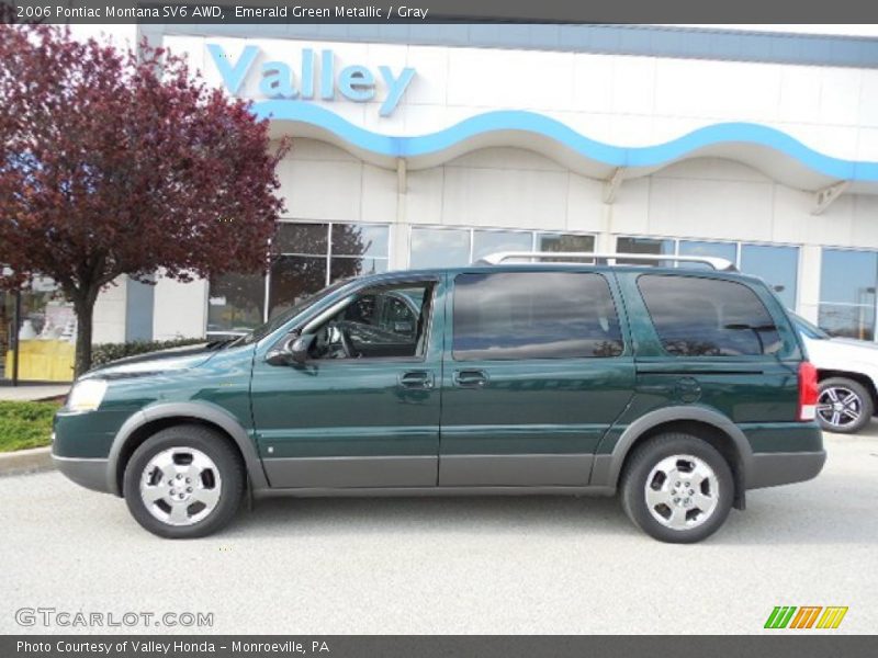 Emerald Green Metallic / Gray 2006 Pontiac Montana SV6 AWD