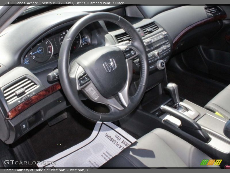 White Diamond Pearl / Black 2012 Honda Accord Crosstour EX-L 4WD