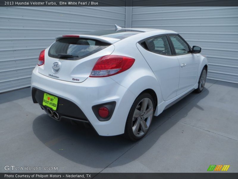 Elite White Pearl / Blue 2013 Hyundai Veloster Turbo