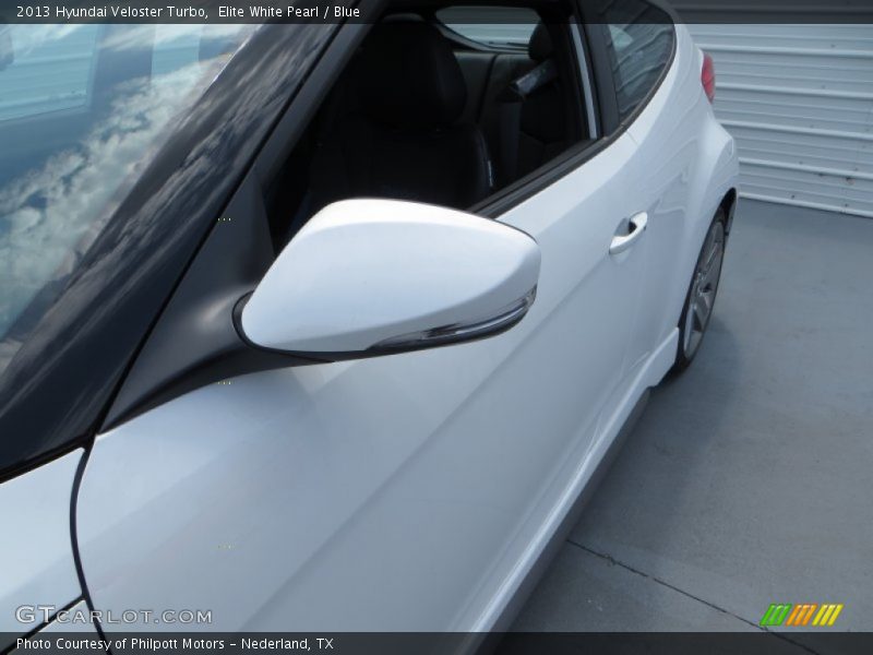 Elite White Pearl / Blue 2013 Hyundai Veloster Turbo