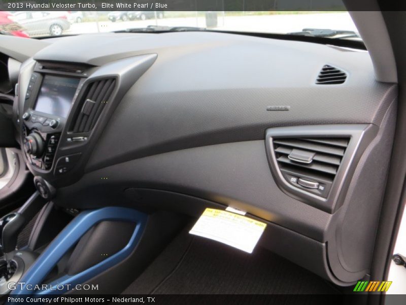 Elite White Pearl / Blue 2013 Hyundai Veloster Turbo
